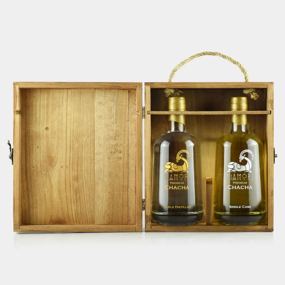 ჭაჭა | Single Cask | ხის ყუთით და ჭიქებით | 0.50 ლიტრი